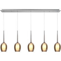 Moderne Metalen/Glazen Highlight Belle G9 Hanglamp - Nikkel