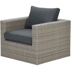 Menorca lounge fauteuil - vintage willow - reflex black