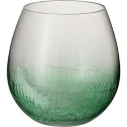  J-Line Windlicht Glas Bol Groen - Small
