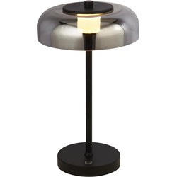 Landelijke LED Tafellamp - Bussandri - Metaal - Sfeervol - L: 23cm - Zwart - Bestel Nu!
