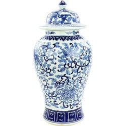 Fine Asianliving Chinese Gemberpot Blauw Wit Porselein Chinese Rozen