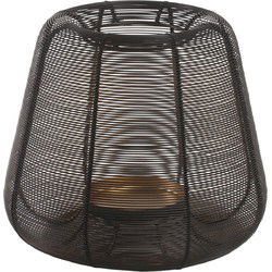 PTMD Jaden Windlicht - 25 x 25 x 21 cm  - Ijzer - Zwart
