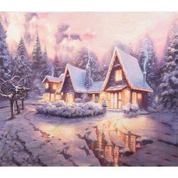 Clayre & Eef Kerst Achtergronddoek Grijs Textiel Winter