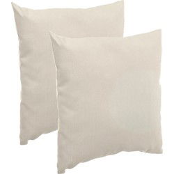 Hesperide Sierkussen - 2x - beige - voor binnen en buiten - 40 x 10 cm - tuinstoelkussens