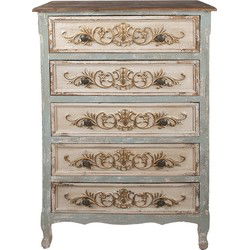 Clayre & Eef Dressoir 79x37x120 cm Beige Hout