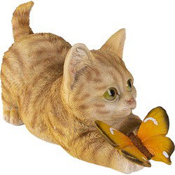 Clayre & Eef Beeld Kat Bruin Beige Kunststof