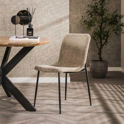 Hoyz Collection - Stoel Tube Support - Boucle Zandkleur - Set van 4