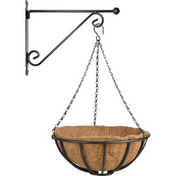 Hanging basket 35 cm met metalen muurhaak en kokos inlegvel - Plantenbakken