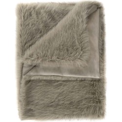 Heckett & Lane Fake Fur Plaid Perle - real taupe 140x200cm