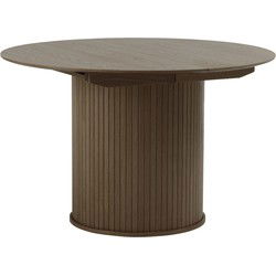Eettafel Rond Donkerbruin - Uitschuifbaar - Ø120-167cm - Nola