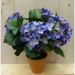 Kunsthortensia blauw in pot 35 cm - Warentuin Mix