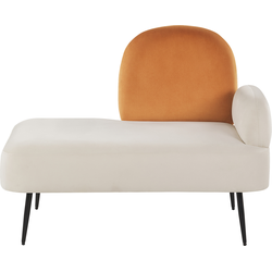 Beliani ARCEY - Chaise longue-Wit-Fluweel