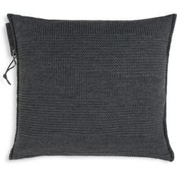Knit Factory Joly Sierkussen - Antraciet - 50x50 cm - Inclusief kussenvulling