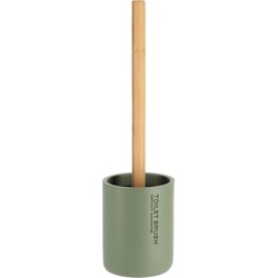 Tendance WC borstel met houder 102 serie - groen - bamboe - 37cm - Toiletborstels