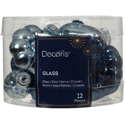 Figuur glas l2b4h4 cm blauw 12st