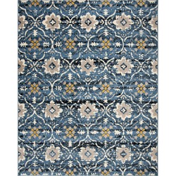 Safavieh Southwestern Bohemian Indoor Woven Area Rug, Amsterdam Collection, AMS113, in Blue & Crème, 201 X 279 cm