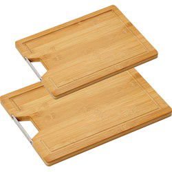 Bamboe houten snijplanken voordeel set 23 x 33 en 28 x 38 cm - Snijplanken