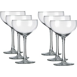 Set van 6x stuks champagneglazen/coupe transparant 240 ml Specials - Champagneglazen