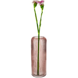 Bellatio Design Bloemenvaas - oudroze - transparant glas - D10 x H25 cm - Vazen