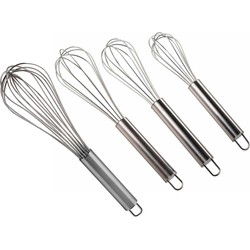Keukengerei garde set 4-delig - RVS - 20/22/25/30 cm - klopper - Keuken gardes