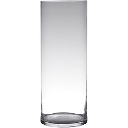 Transparante home-basics cilinder vorm vaas/vazen van glas 60 x 19 cm - Vazen