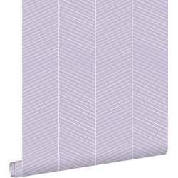 ESTAhome behang visgraat-motief lila paars - 0,53 x 10,05 m - 139451
