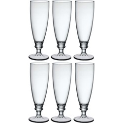 6x Luxe bierglas/bierglazen op voet 275 ml - Bierglazen