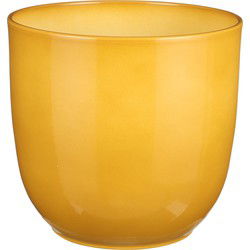 Mica Decorations Plantenpot - okergeel - keramiek - glans - D25xH23cm - Plantenpotten