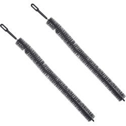 2x stuks Handige lange flexibele radiatorborstels grijs 70 cm - plumeaus