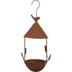 Clayre & Eef Vogelvoederhuisje 15x14x42 cm Bruin Metaal