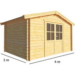 Tuinhuisje Blokhut Fenna 400 cm bij 300 cm diep Zadeldak