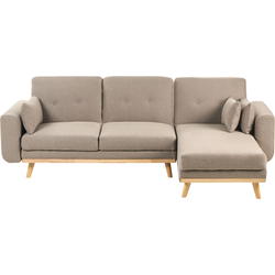 Beliani KAARINA - Hoekbank-Bruin-Polyester