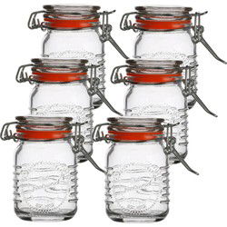Urban Living Voorraadpotje/kruidenpotje - 10x - mini - 70 ml - glas - beugelsluiting - D5 x H8 cm - Voorraadpot