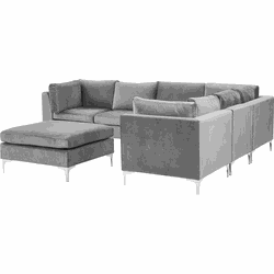 Beliani EVJA - Modulaire Sofa-Grijs-Fluweel