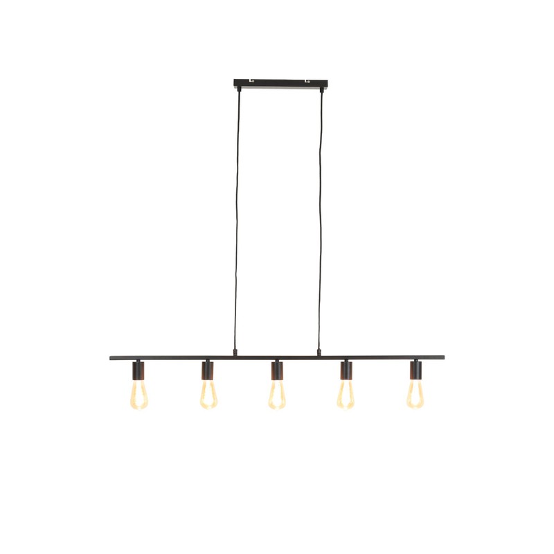 Hanglamp Rokusina - Zwart/Nikkel - 120x7x11,5cm - 5L - 
