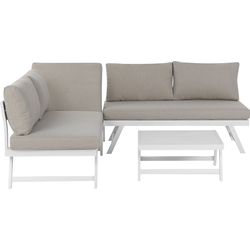 Beliani COCCORINO - Loungeset-Grijs-Aluminium