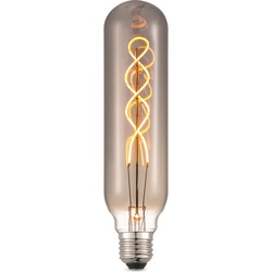 Edison Vintage LED filament lichtbron Tube - Rook - Spiraal - Retro LED lamp - 6/6/22.5cm - geschikt voor E27 fitting - Dimbaar - 4W 100lm 1800K - warm wit licht