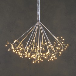 Luca Lighting Kerstverlichting Paardenbloem met 160 Warm Witte LED Lampjes - Ø80 cm - Zilver