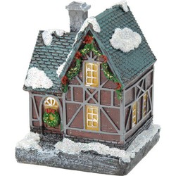 1x Verlichte color changing kerstdorp huisjes/kersthuisjes 13 cm - Kerstdorpen