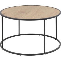 Vic industriële houten ronde salontafel - Ø80 x H45 cm