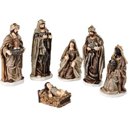 Kerstgroep poly 6 figuren multi