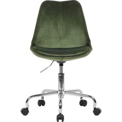 Pippa Design fluwelen bureaustoel kuipstoel - groen