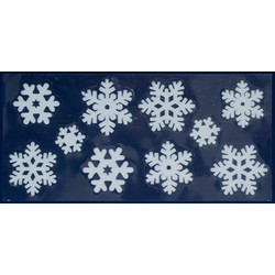 Peha Kerst raamstickers - sneeuwvlokken - wit - 23 x 49 cm - Feeststickers