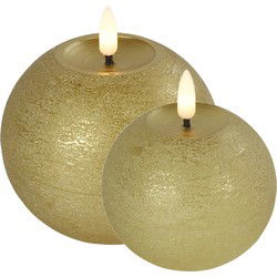 LED bolkaarsen/kaarsen - set van 2x st - goud - warm wit licht - LED kaarsen