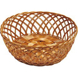 Rond fruitmandje/broodmandje 28 x 11 cm gevlochten riet uiterlijk - broodmand