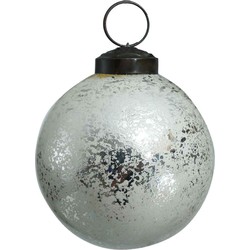 PTMD Snowy Kerstbal - H8 x Ø8 cm - Glas - Zilver