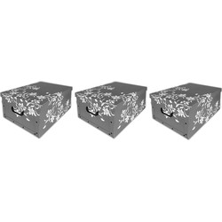 3x Opberg boxen grijs 52 x 38 cm - Opbergbox