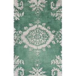 Safavieh Trendy Transitional Indoor Handgeknoopt Vloerkleed, Stonewash Collectie, STW235, in Emerald, 122 X 183 cm