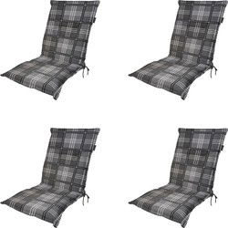 Madison -  Tuinstoelkussen Lage Rug Patchy grey - Ca. 105x50 cm - Set van 4