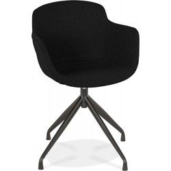 Design stoel met armleuningen SWAN 59x54x80 cm Zwart